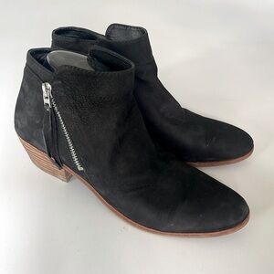 Sam Edelman Packer Boot Booties in Carbon Leather Zip Sides Boho Size 8.5